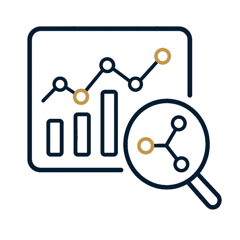 Market intelligence icon for industrial business development